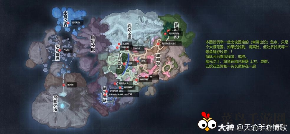 《天谕手游》海洋生物分布图揭秘