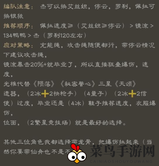 《崩坏：星穹铁道》镜流冰队阵容配置速览