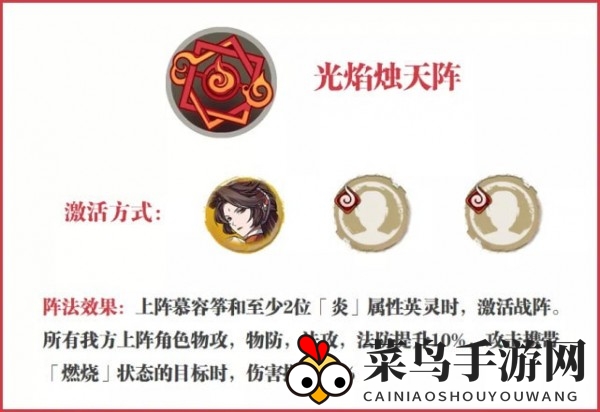 《天地劫：幽城再临》炎系阵法搭配推荐