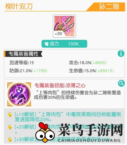 《小浣熊百将传》孙二娘专武优先级分析