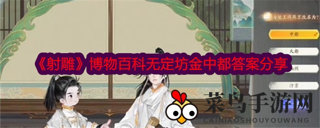 《射雕》博物百科无定坊金中都答题秘籍曝光，轻松征服答题难题，揭秘琼岛春阴等场景答案