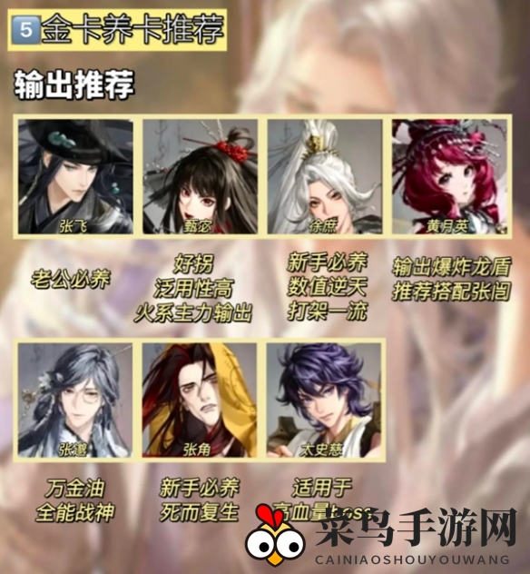 《如鸢》金卡养卡推荐一览