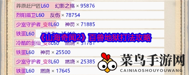 《山海奇闻2》百兽地狱挑战攻略大公开，揭秘胜利之道，勇闯神秘关卡！