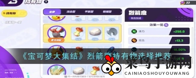 《宝可梦大集结》烈箭鹰速度升级秘籍：装备搭配攻略助你战力飙升