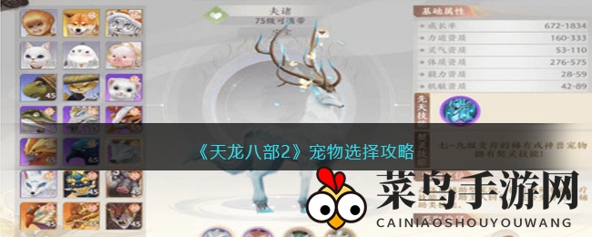 《天龙八部2》手游宠物挑选指南：揭秘输出霸主重明鸟与辅助明星鸾鸟