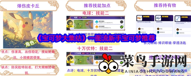 《宝可梦大集结》新手宝可梦推荐一图览